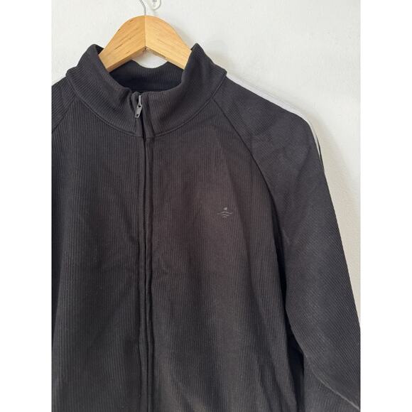 NWOT Halara Ribbed Stand Collar Long Sleeve Zipper Jacket Black Stripe Large - Picture 5 of 8